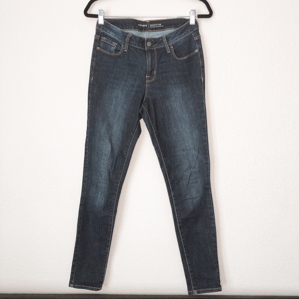 Old Navy Rockstar Mid Rise Blue Jeans Size 4